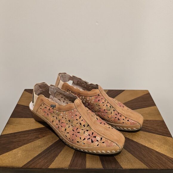 Pikolinos Women 36 Romana Leather Shoes Sandals Floral Pink Boho Cottage Western - Picture 2 of 13